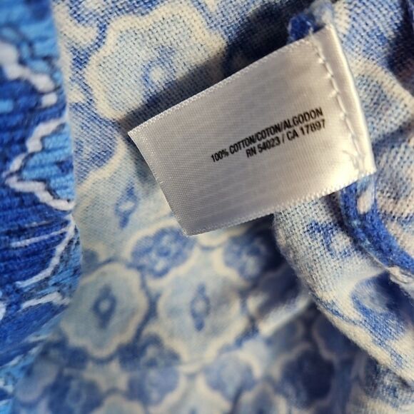 Old Navy Women's Sz Lg Blue Geometric  Sweater pullover 3/4 sleeve cotton - Picture 6 of 9